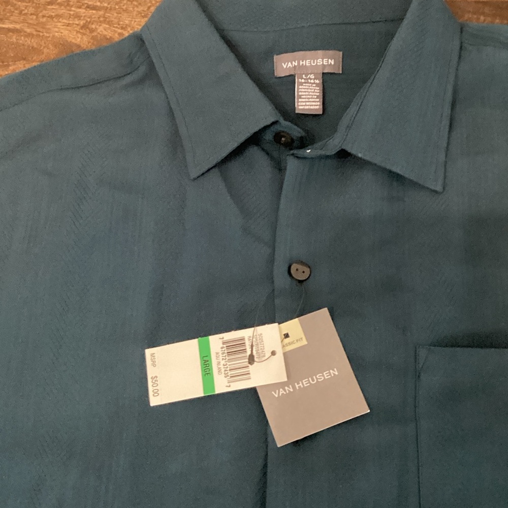 Van Heusen Men’s Dark Teal Button-Down Shirt